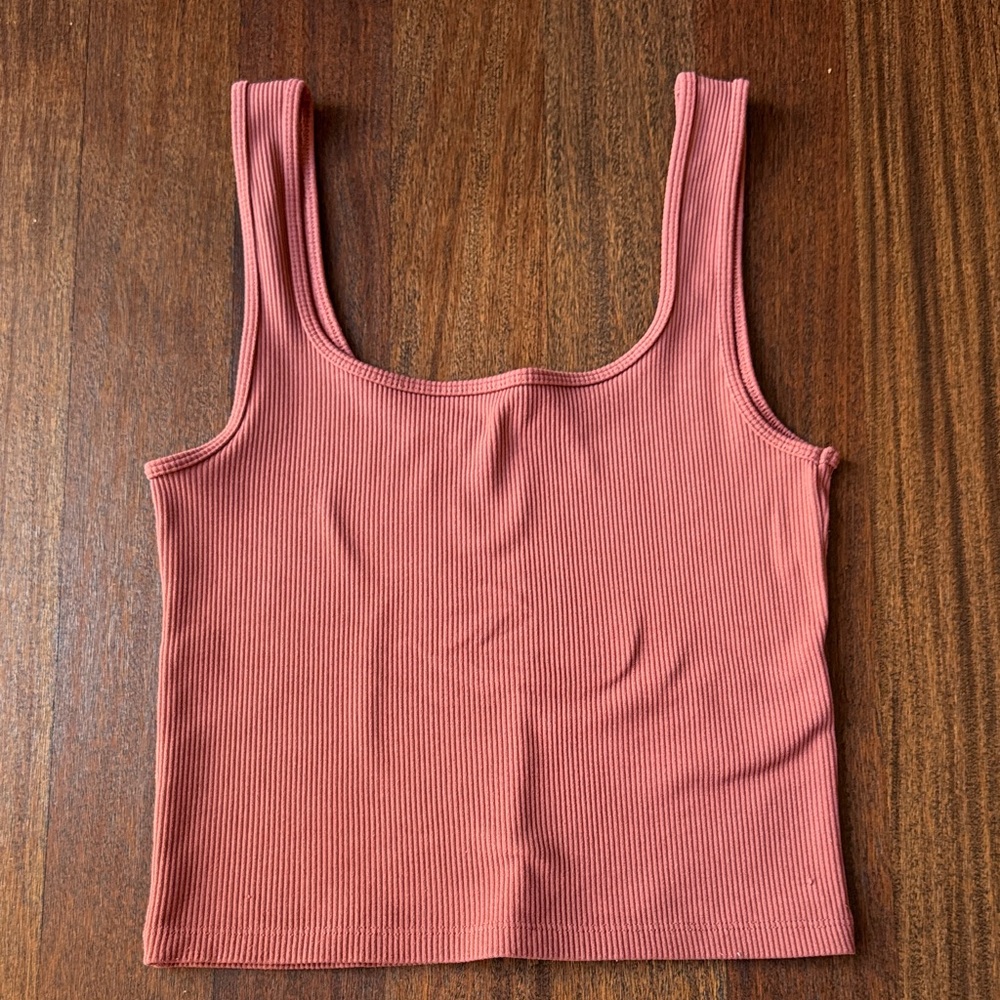 Abercrombie Dusty Rose Ribbed Crop Tank